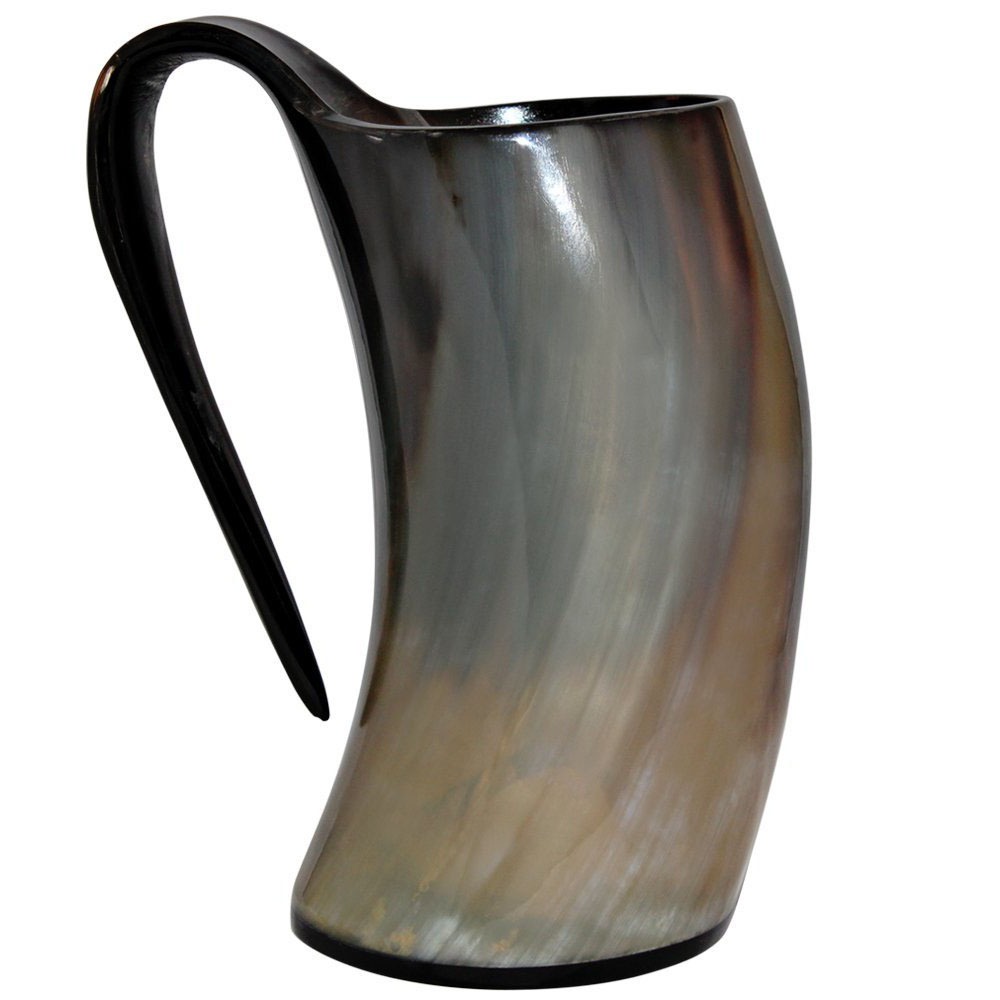 5MoonSun5's Genuine Viking Drinking Horn Mug Tankard handcrafted and polished finished | 16 Ounces