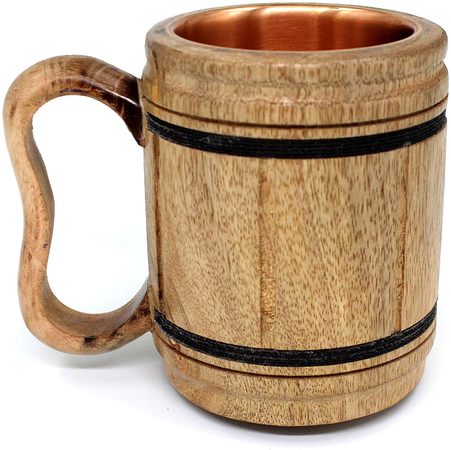 Handmade Palm Wood Beer Mug Souvenir Cup Carved Wooden