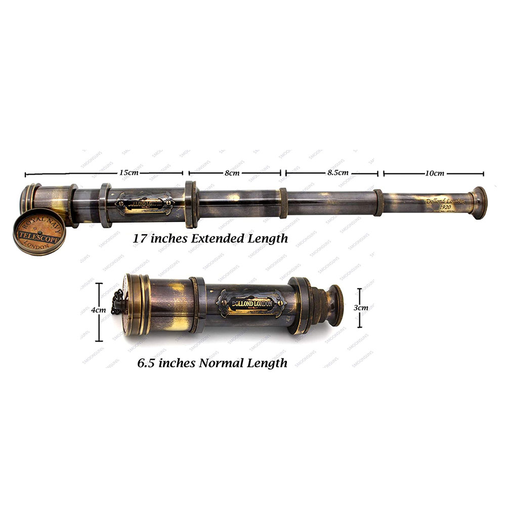 Details about   Nautical Binocular Monocular Antique Gold Brass Pirate Solid Spyglass Relica 