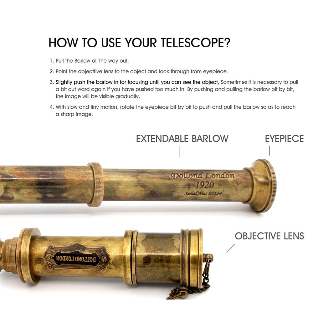 Details about   Antique Replica Style Decorative Brass Spyglass Telescope Maritime Working Item 