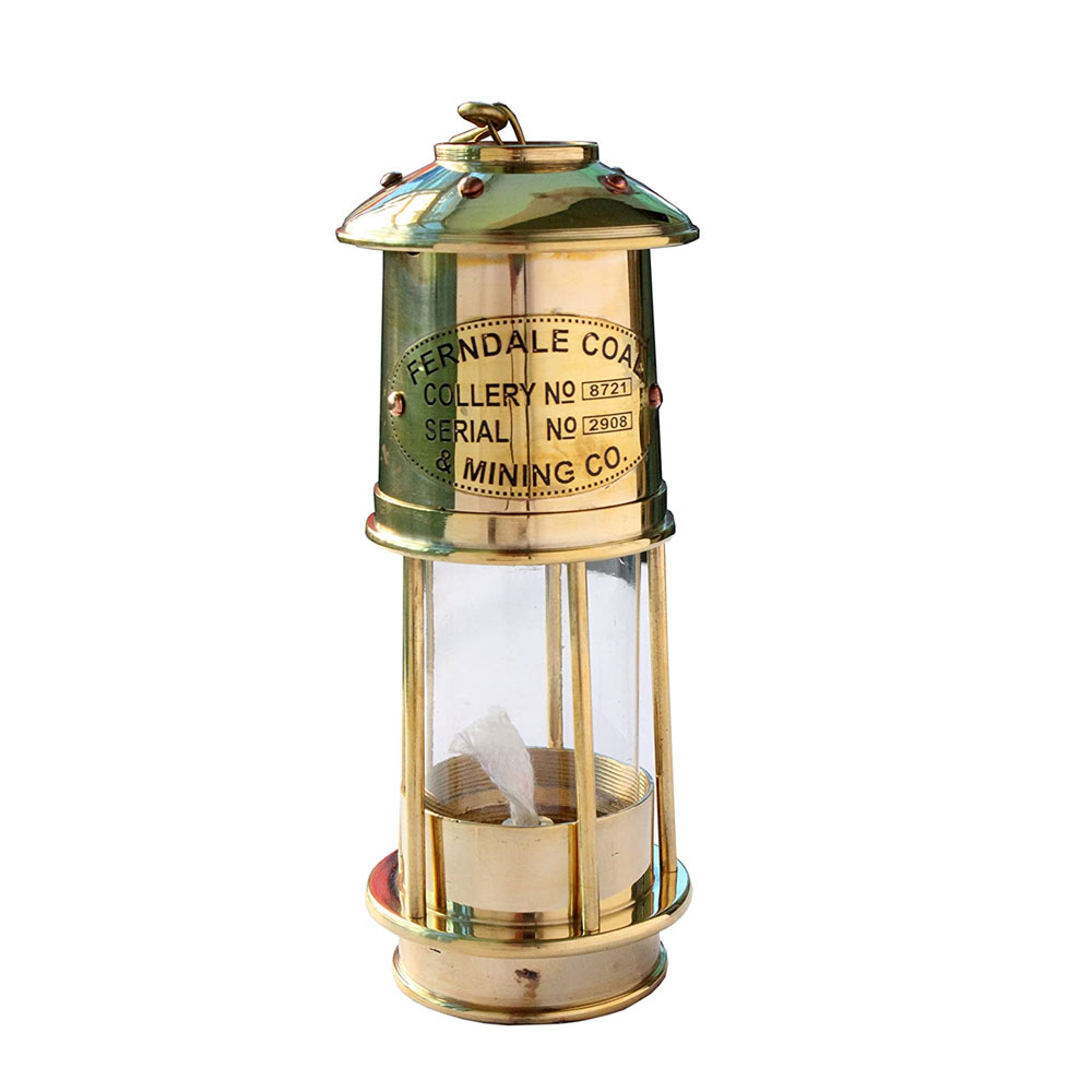 Collectible Vintage Style Brass Nautical Miner Ship Lantern Oil Lamp Maritime 