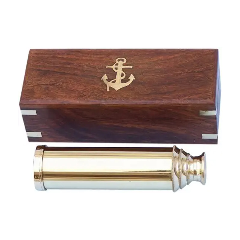 Nautical Brass Spyglass Telescope with Wooden Box, Brass Pirate Brass  Telescope – 5MoonSun5