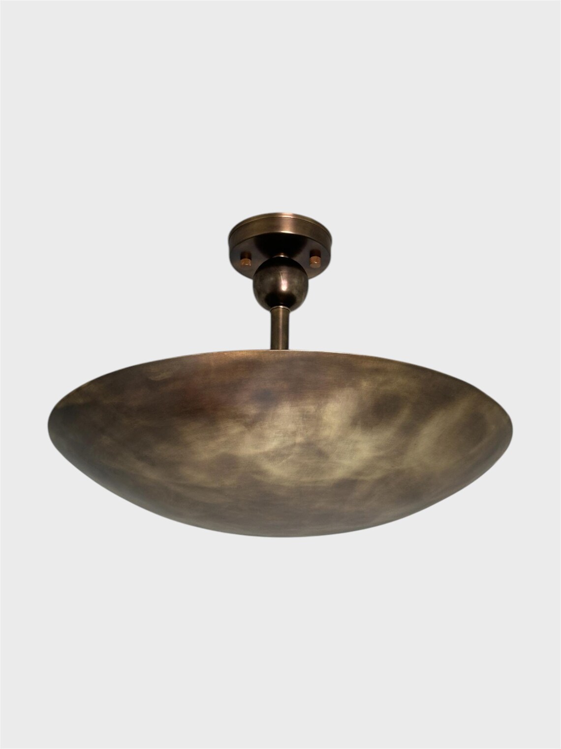 Vintage Style Brass Flush Mount Lamp – Handmade Antique Finish