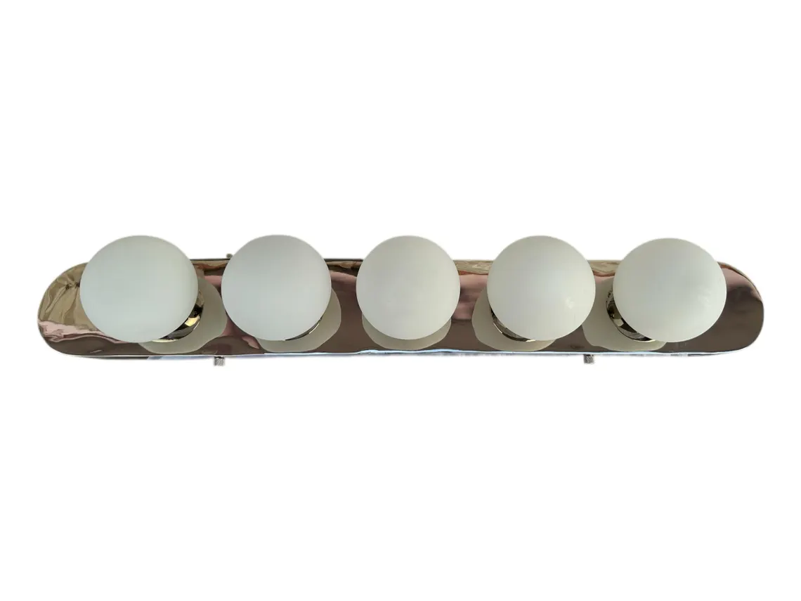 Chrome Brass Vanity Light: Milk Glass Shade, Wall-Mounted Bathroom Lamp