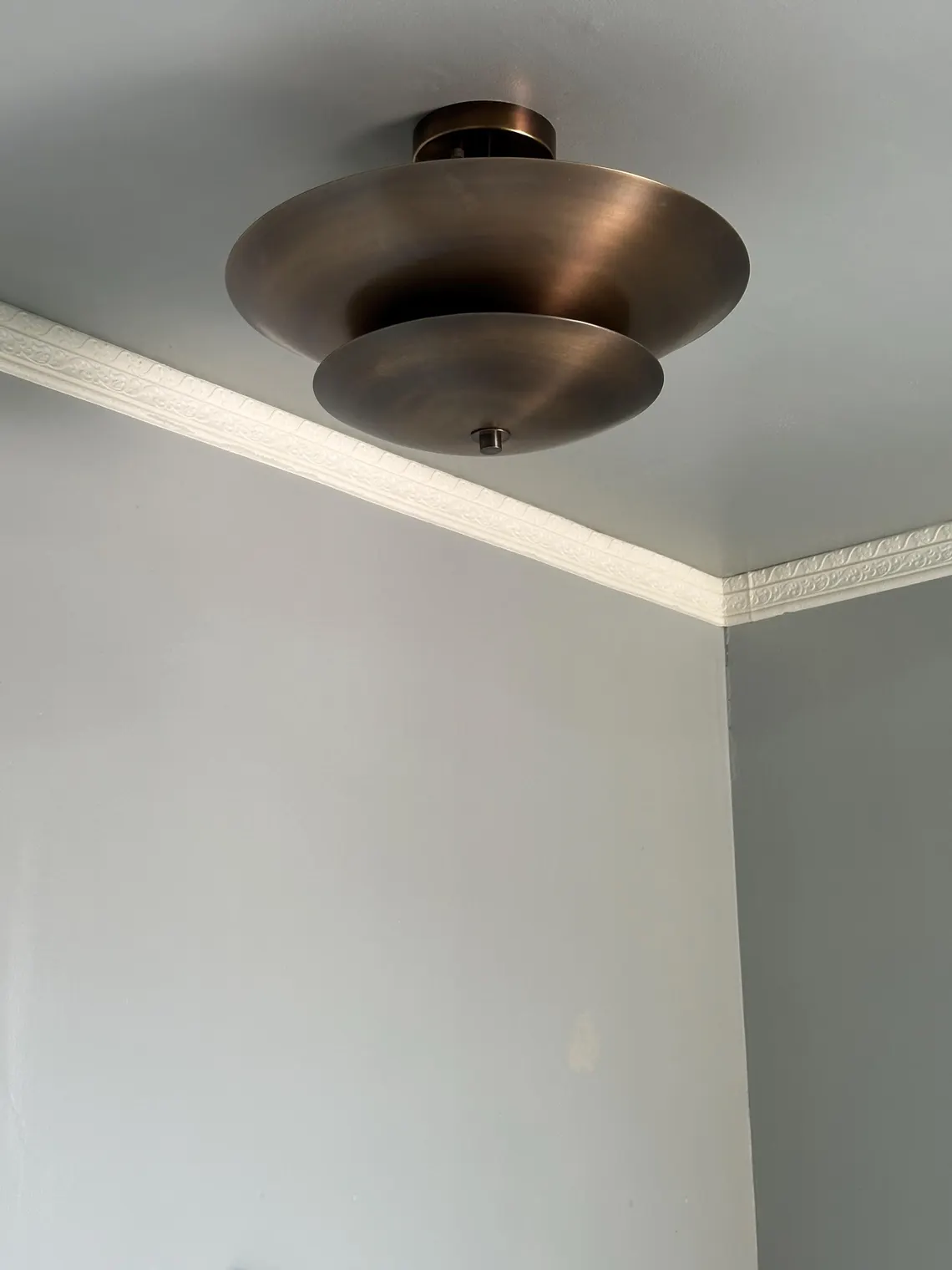 Minimalist Antique Brass Flush Mount Ceiling Light – Modern Dome Light Fixture