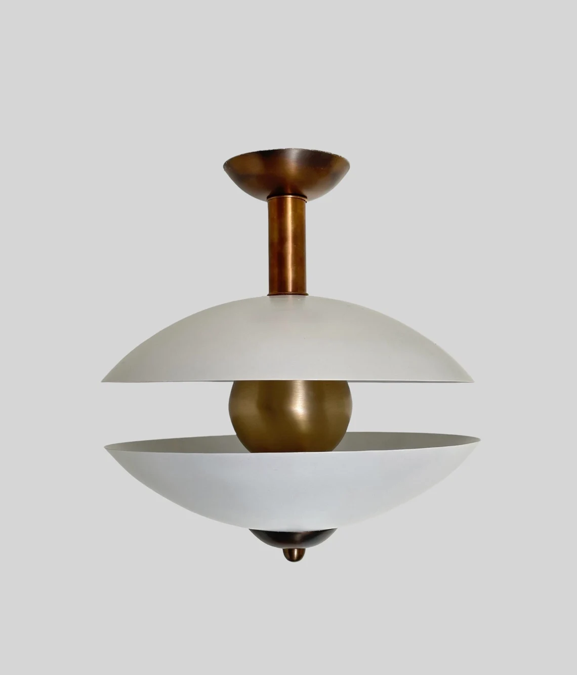 Handcrafted Pearl Brass Flush Mount Ceiling Light – Modern Home Decor