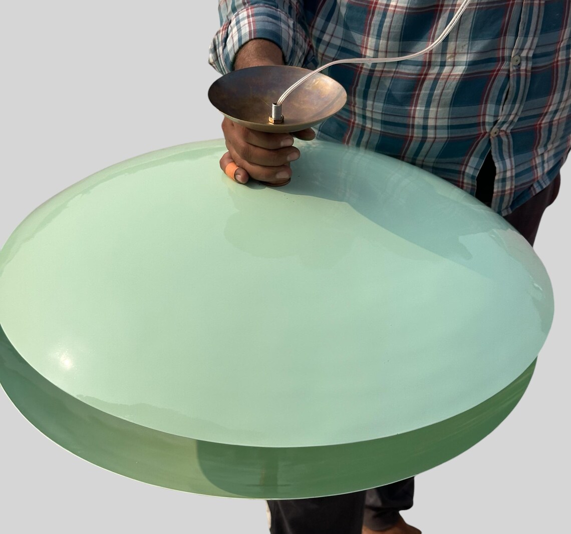 Handmade Brass Flush Mount Light Fixture: Modern 3-Shade Ceiling Light