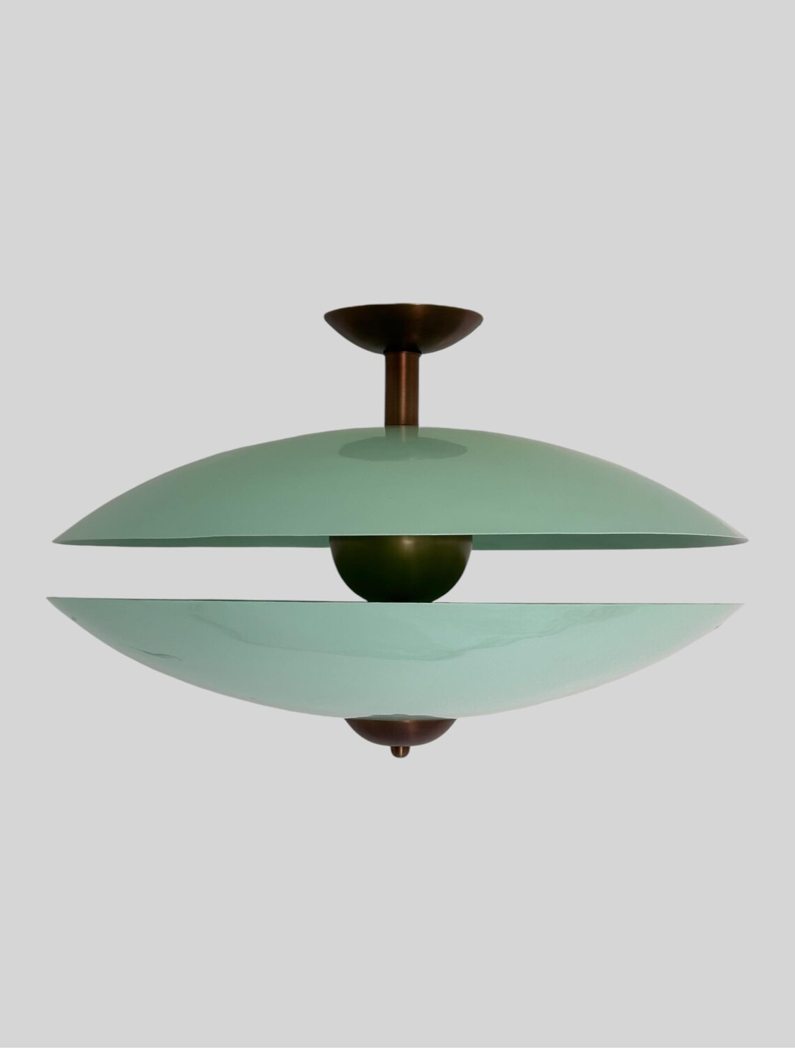 Handcrafted Pearl Brass Flush Mount Ceiling Light – Vintage Style