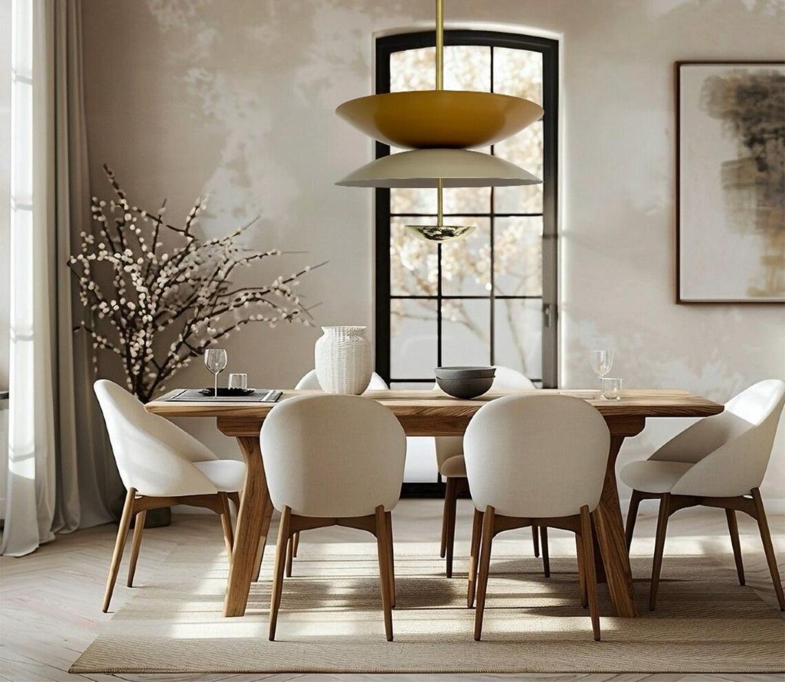 Handcrafted Dual Color Brass Chandelier – Modern Home Lighting