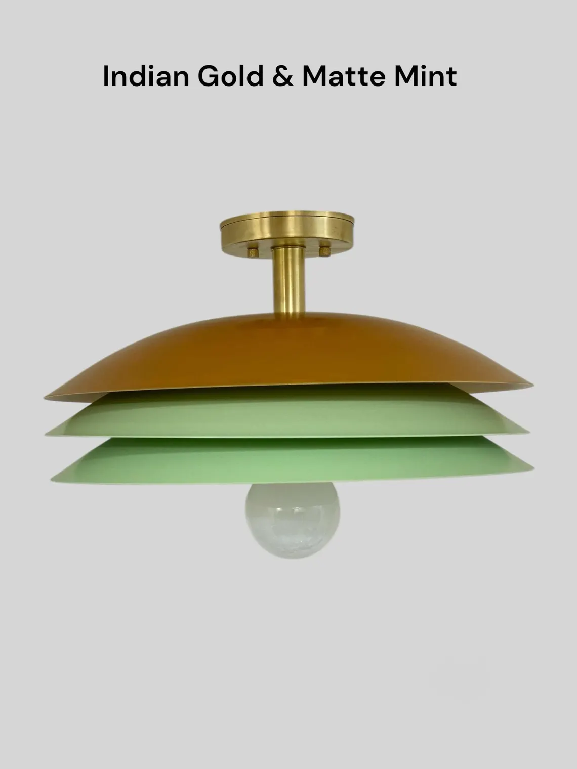 Handmade Brass Flush Mount Light Fixture: Modern 3-Shade Ceiling Light