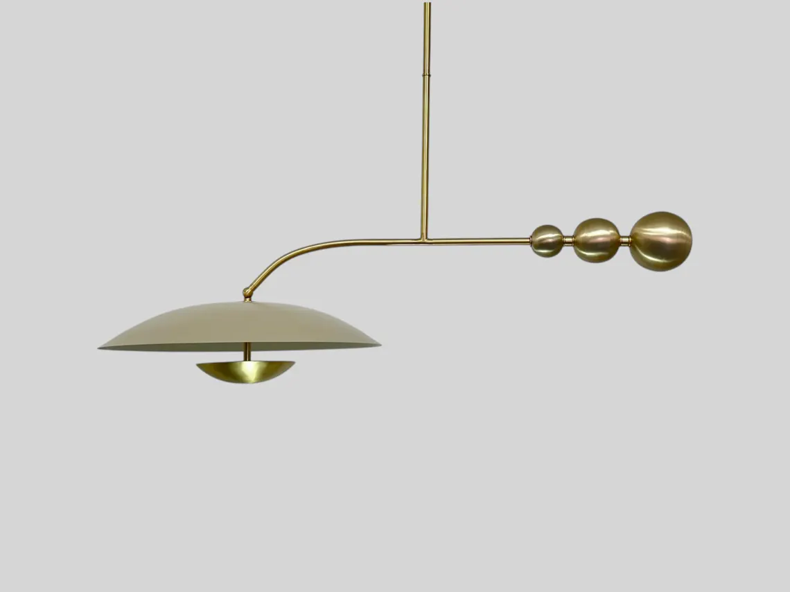 Handmade Brass Chandelier: Slate Matte Modern Lighting
