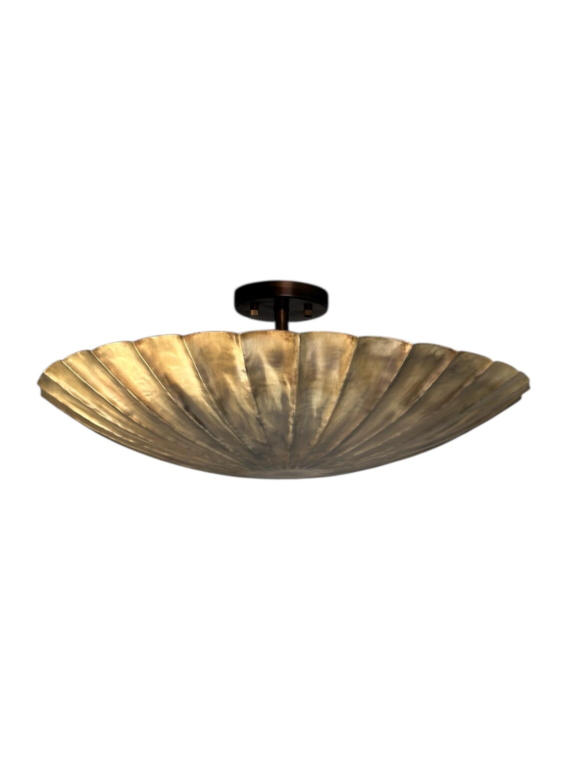 Unique Handmade Antique Brass Flush Mount Ceiling Lamp: Vintage Style Lighting