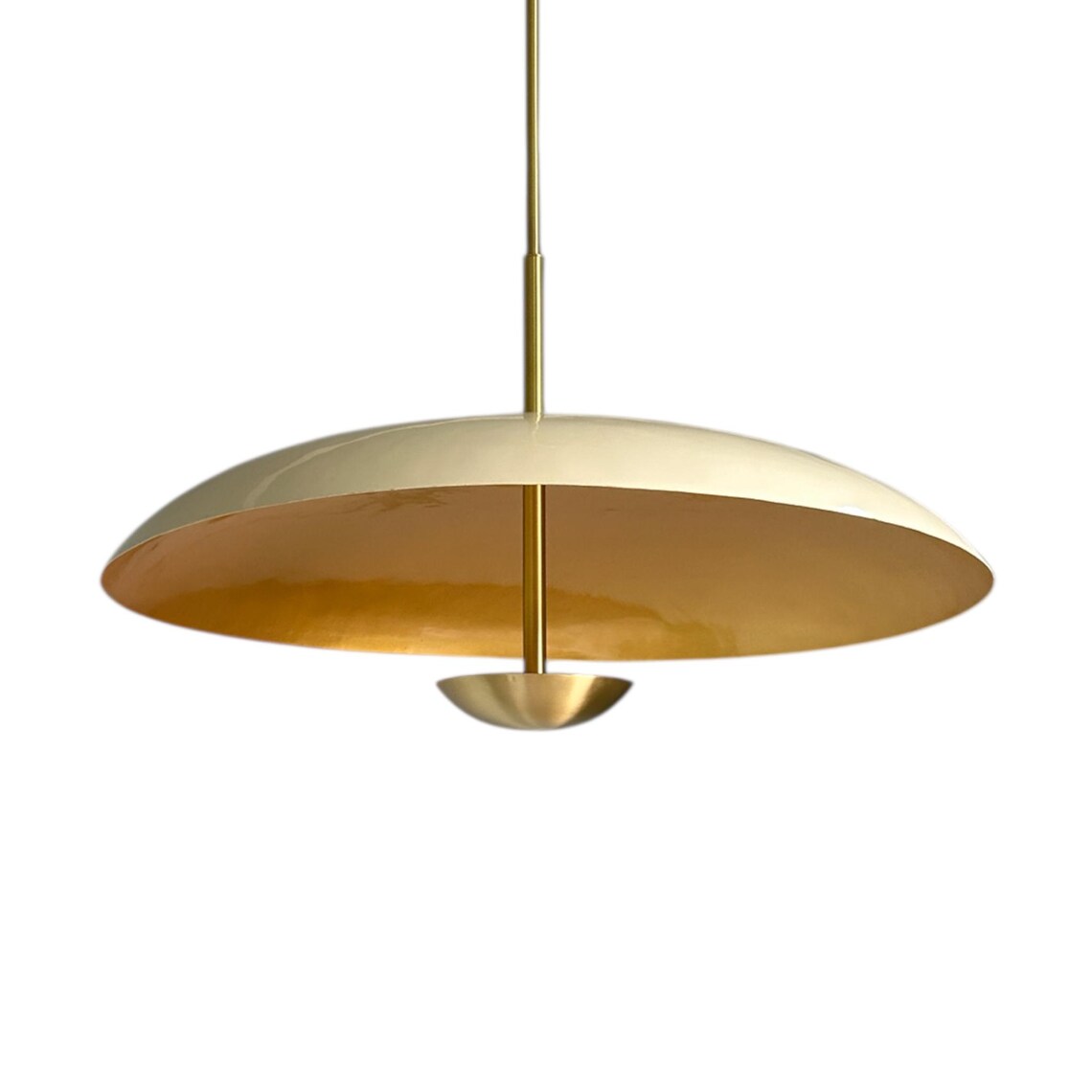 30 Inch Brass Mid Century Modern Chandelier – Handmade Statement Lighting