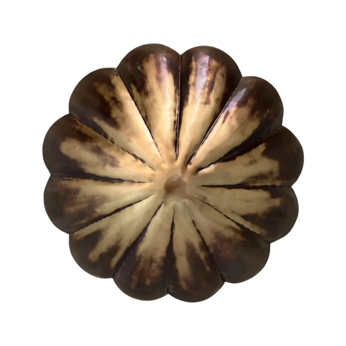 Handcrafted Black Brass Flush Mount Ceiling Light: Vintage Artisan Fixture Light