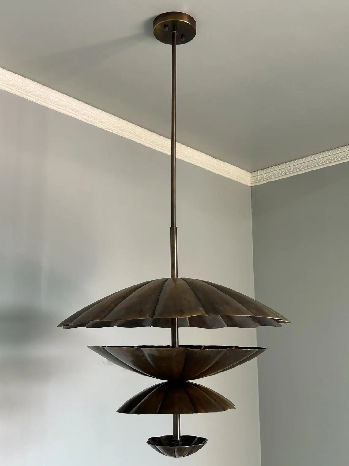 Handmade Pure Brass Flower Style Chandelier | Vintage Style Ceiling Light | Luxury Floral Pendant Lamp