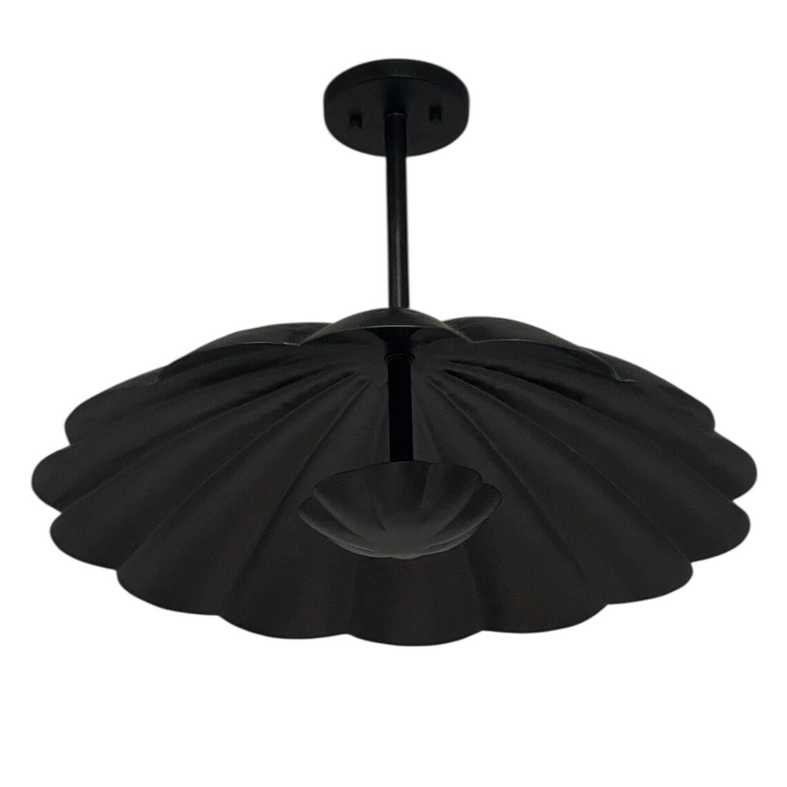 Modern Black Flush Mount Ceiling Light Fixture Flower-Inspired Minimalist Lighting